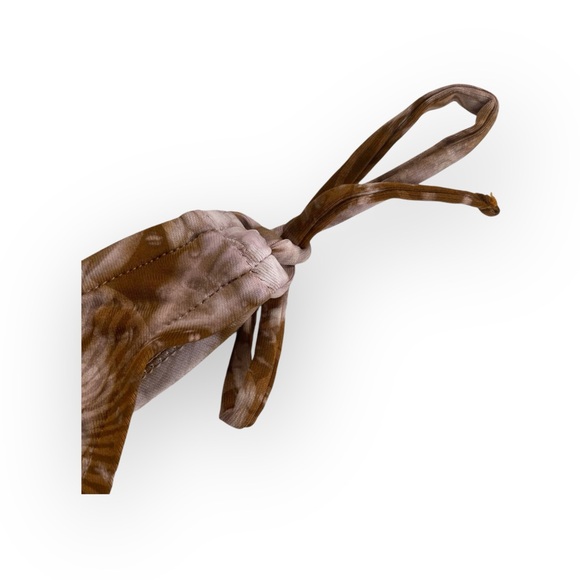 Vintage 90’s: Lucky Brand ❤︎ Side Tie Floral Tie Dye Bikini Bottoms ❤︎ Pink Tan - Picture 9 of 16